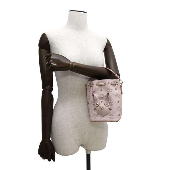 MCM Handbag Visetos Drawstring MWDBSXL02QH001 2way - Picture 4 of 10